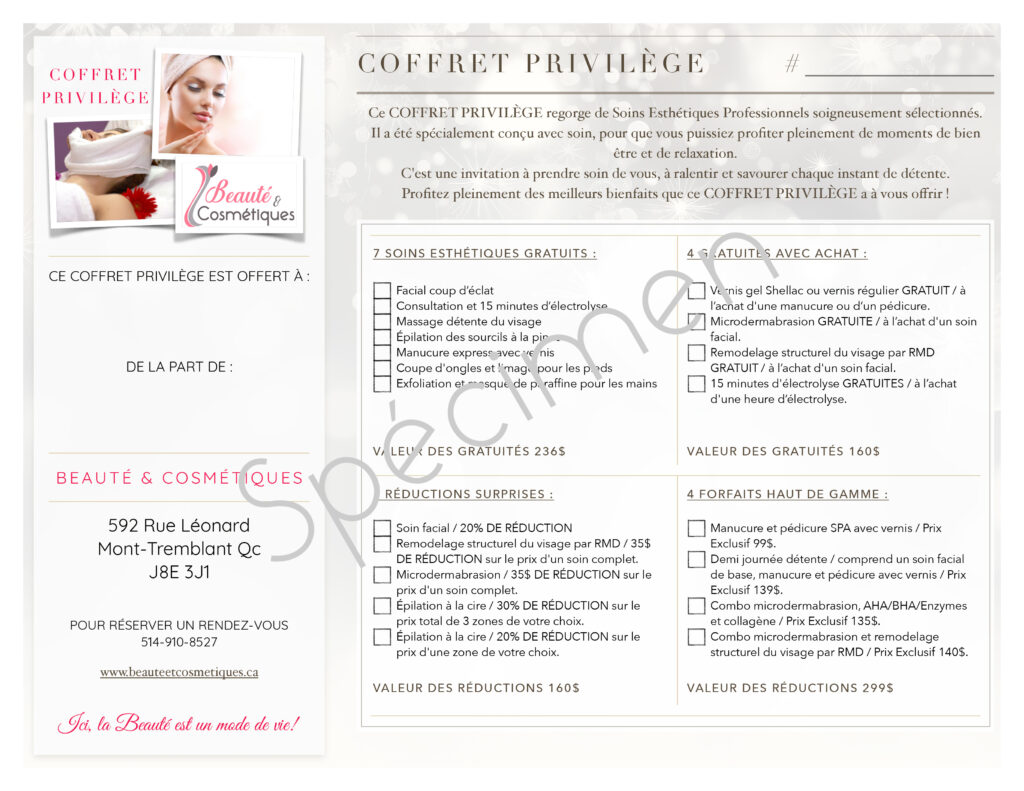 Offre Promotionnelle Coffret Privilège